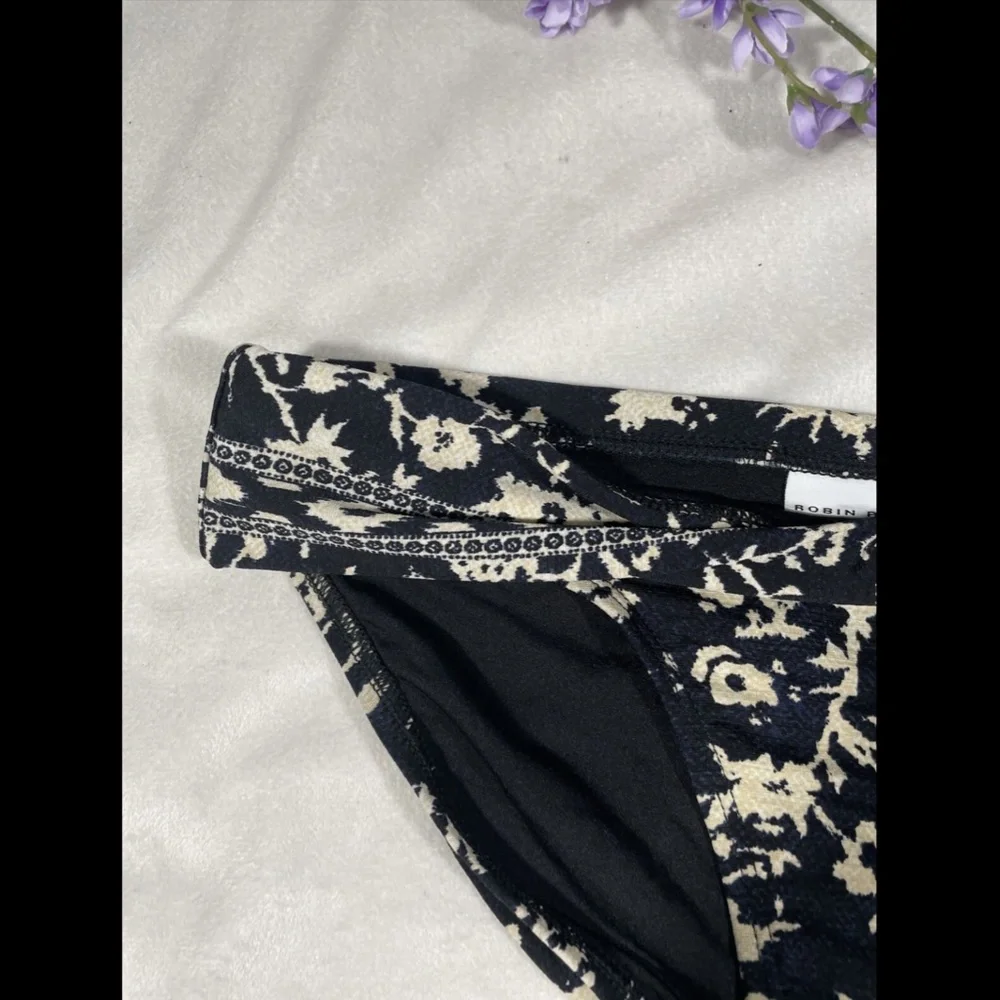 NEW Robin Piccone Flora Twist Ikat‎ Bikini Bottom Blue/Cream [SZ Small ]
